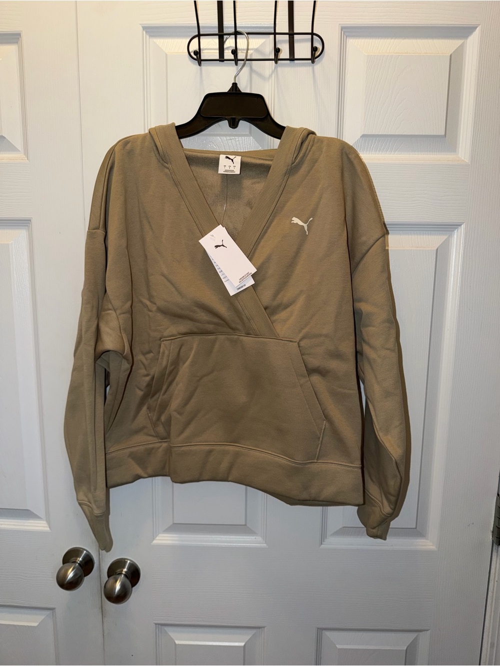 Puma Olive Green Wrap-Front Hoodie